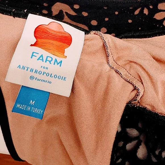 Anthropologie Farm Rio Black Floral Midi Dress - Picture 6 of 6